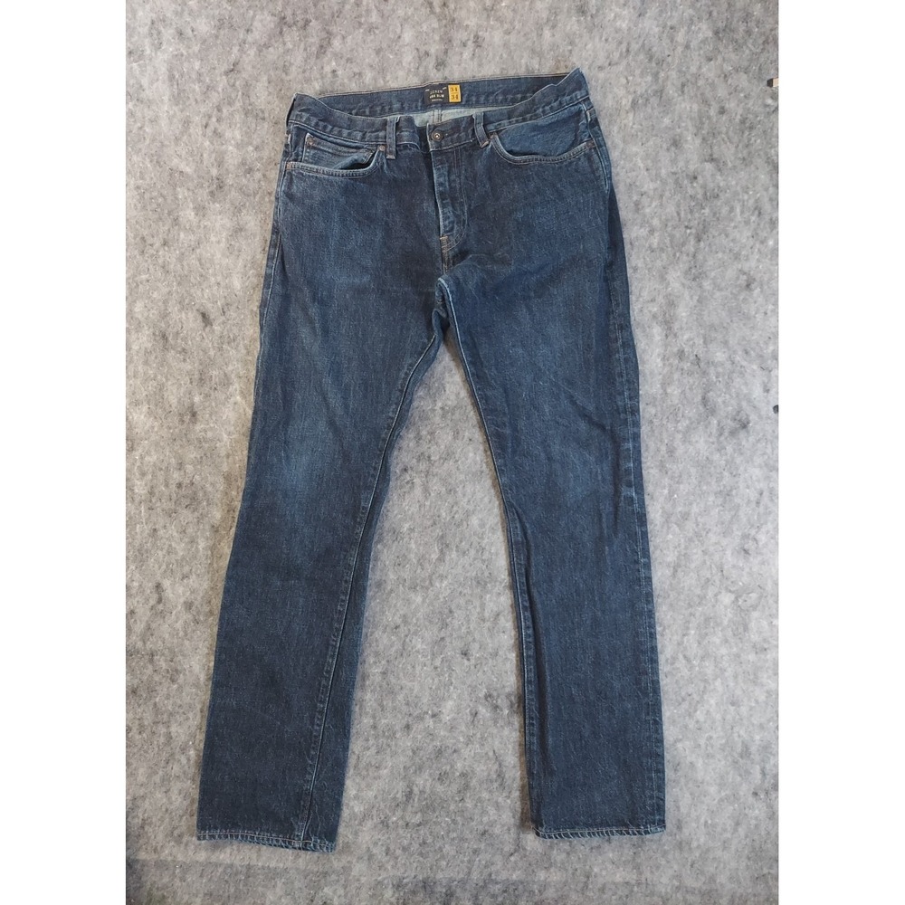 J‎ Crew Jeans Mens 34x32 Blue 484 Slim Dark Wash Straight Leg Denim Preppy